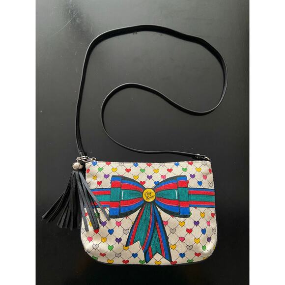 BRIGHTON 'Love & Joy' Canvas Crossbody Bag w/Leather Trim - Picture 2 of 9